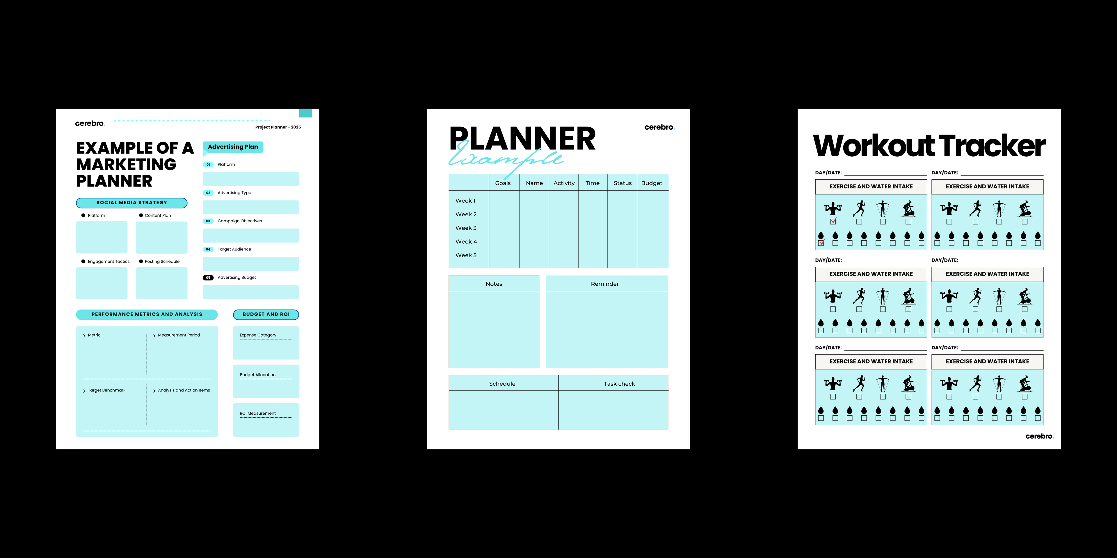 3 example planners from Cerebro